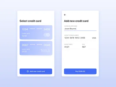 Daily UI #002 - Credit card checkout app blue dailyui design ios iphone minimal mobile sketch ui ux