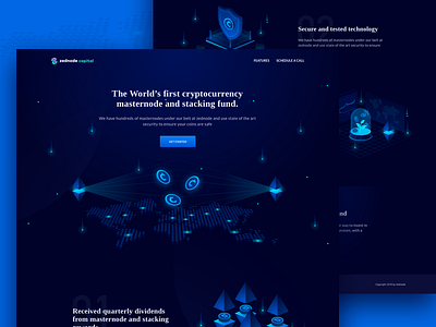 Zednode Capital Homepage cryptocurrency website expert dark illustration ecommerce software finance landing page high conversion landing page ui designer ux design agency wordpress website