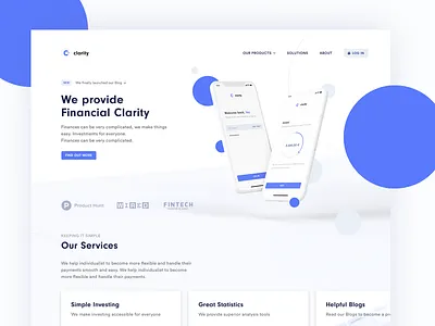 Fintech Landing Page clean fintech flat gradient interactive landingpage light minimal simple ui ux website