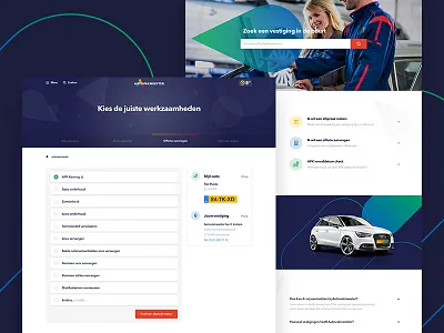 Garage website cars clean flying fresh garage gradients modern shapes