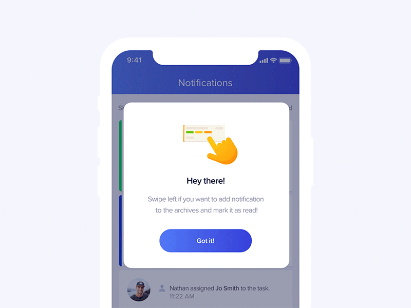 Hive Pop-up tips animation app clean communication interaction interface ios management mobile ui ux