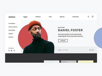 Doxen desktop ecommerce landing ui