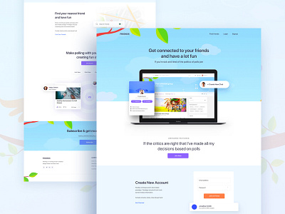 "Friend" - A Social Web UI app color design friend gmail google landing social teamuinugget ui uinugget