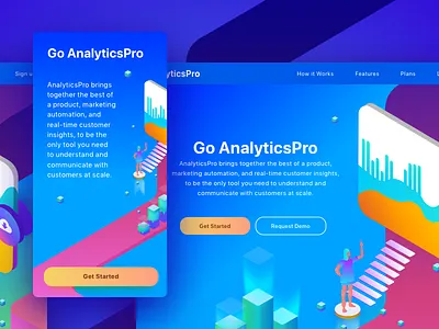 App Analytics Go Analytics Pro analytics app colors dashboard design illustration landing page product sketch ui ux web