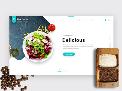 Delicious - restaurant landing page hero food header healthy food hero image landing restaurant taste