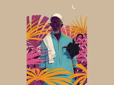 M O O S A folks hiwow illustration ipad kerala man muslim peace pro