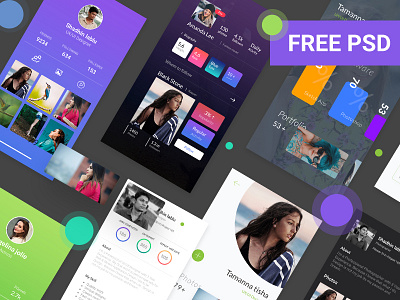 Profile UI Design app screen app ui free psd free screen home news feed profile ui ux