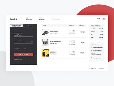 Payment Page (Doxen) desktop ecommerce form input payment ui