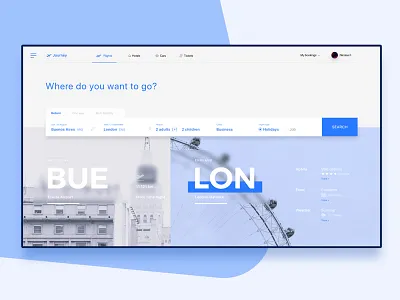 Flight Website city concept desktop flight fly hotel icon journey london ui visual