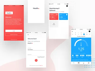 Health• - Habit tracker card dashboard graph health signin tracker water