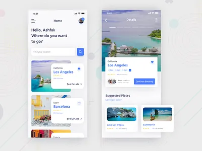 Travel App UI app design interaction iphone x mobile app travel trendy ui