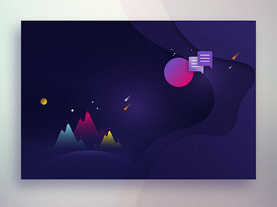 Icon illustrations banner header icons illustration mountains photoshop psd purple space