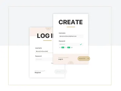 Log in / Create Account account form icons login password register signup sketch ui ux