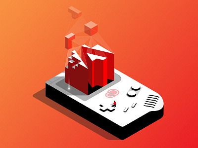 Game Boy adobe concept dimensional illustration game game boy illustration isometric shapes tetris vector visualization web