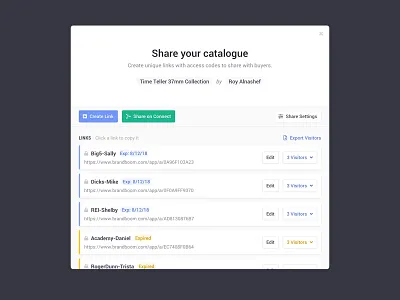 Brandboom - Share your catalogue ecommerce modal roboto ui ux wholesale
