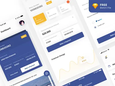 Insurance Mobile App app clean freebies insurance iphone mobile