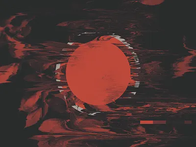 Experiment in Red circles displacement distortion experiment foliage red strange texture waves weird