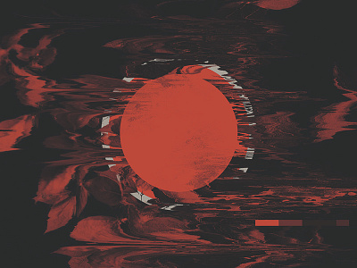 Experiment in Red circles displacement distortion experiment foliage red strange texture waves weird