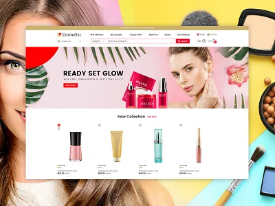 eCommerce Cosmetics Skin Care, Highlighters beauty design beauty ecommerce eyes face flat grid interaction makeup landing page layout shop lips memebox product skin care ui ux web