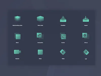 Icon block chain icon ui