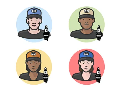 Auto Mechanic auto avatar face man mechanic person woman