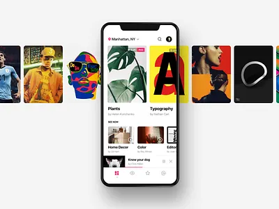 Courses app black bold creativity design interface ios minimal ui ux yellow