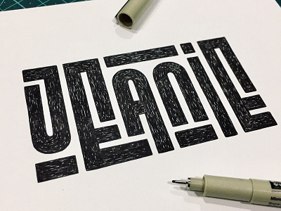 Jack & Jeanie Custom Lettering client work custom framed jack jeanie lettering micron one of a kind texture type design wip