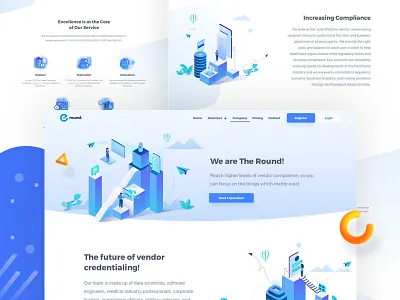 Company page building case study device health hospital icons illustration isometric ui user interface ux web design