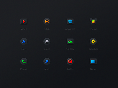 ICONS appstore car gallery icon map navi news theme traffic video voice weather