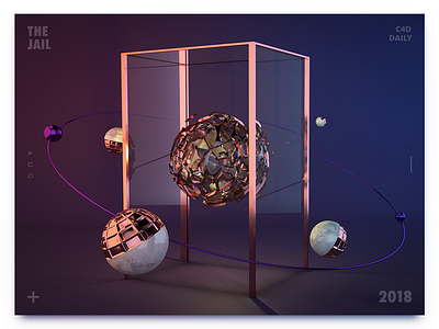 THE JAIL 3d c4d metle purple