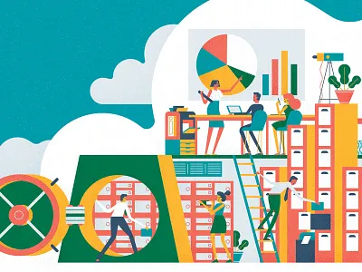 The Business Cloud cloud colleague ladder office storage technology vault working