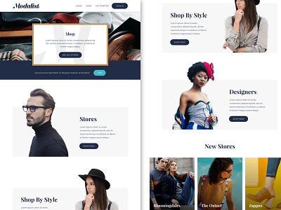 Fashion Concept - Shop Page blue clothing design fashion landing page marketing material minimal models retail ui ux website
