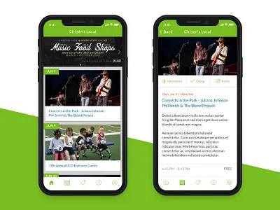Citizen's Local app clean interface ios mobile sketch ui user interface