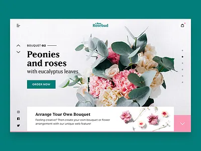 1-800-Rosebud Homepage bouquet homepage layout peonies rosebud roses ui unsplash web design webdesign website