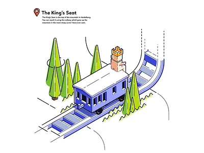 Heidelberg - Königstuhl blue graphic design green heidelberg illustration isometric königstuhl location poi souvernir