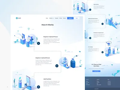How It Works buildings case study health hospital icons illustration isometric medical ui user userinterface ux