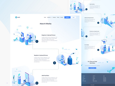 How It Works buildings case study health hospital icons illustration isometric medical ui user userinterface ux
