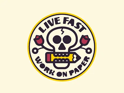 Stickers! circle livefast pencil rose sticker stickermule vector workonpaper
