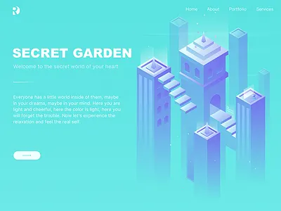 2.5d Web page 2.5d building green illustrations people