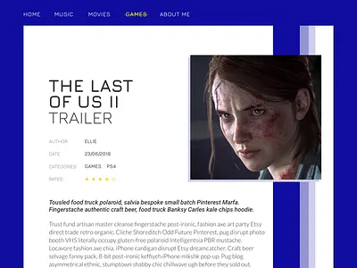 DailyUI #035 - Blog Post 035 blog blog post blue daily ui daily ui 035 dailyui gaming post