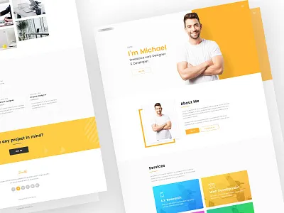 Personal Resume & Portfolio Website Design - WIP clean cv design landing page design modern personal portfolio personal resume ui design uiux ux design vcard design web design website design