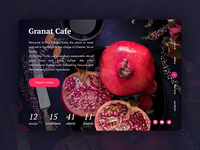 Daily UI #003 - Granat Cafe Landing 003 bright cafe daily dailyui dark granat landing restaurant web webdesign website