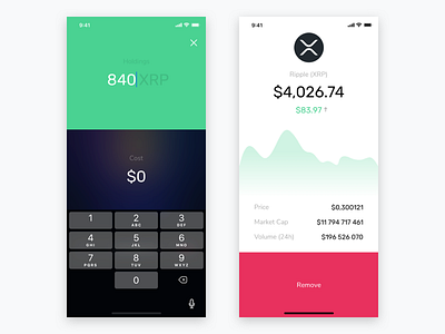 Cryptocurrency Portfolio Tracker amount blockchain cost cryptocurrency ios kosov mobile remove ripple ui ux xrp