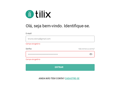 Screen for Login SaaS full login