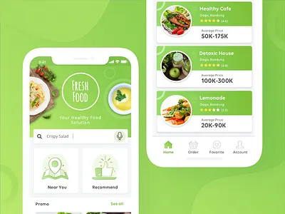 Fresh Food App UI Concept app clean design food fresh green healthy interface mobile ui ux