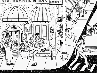 North End of Boston Illustration boston city editorial illustration italian north end procreate