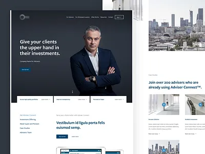 Financial Advisers Website advisers advisory blue business corporate finance financial fintech investments money web design website