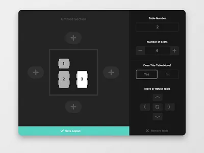 Restaurant Layout Builder builder ipad layout mobile restaurant seating table tablet ui