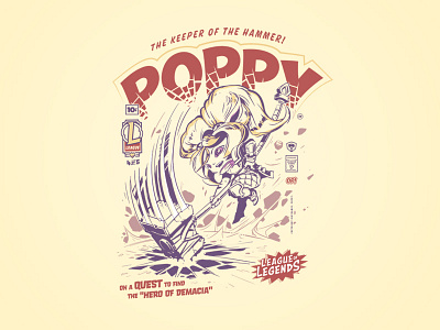 Comic Collection Poppy Tee comic collection comic cover hammer league league of legends poppy riot games t shirt tee