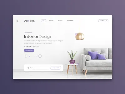Decosing Web Interior Design interaction interior design landing landing page slider ui web user interface ux web web web design